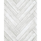 IR70405 Rustic Soft gray brown zigzag herringbone Distressed faux wood planks Wallpaper