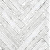 IR70405 Rustic Soft gray brown zigzag herringbone Distressed faux wood planks Wallpaper