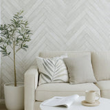 IR70405 Rustic Soft gray brown zigzag herringbone Distressed faux wood planks Wallpaper