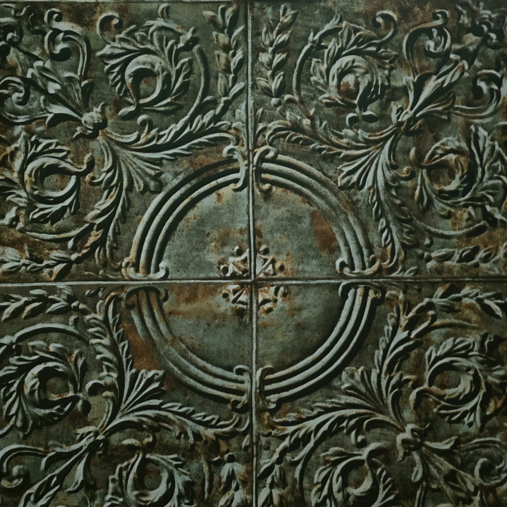 IR70607 Olive green brown rusted reflection distressed antique tile sc ...