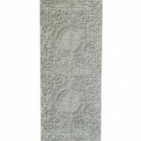 IR70610 Light gray gold metallic reflection distressed antique tile scrollwork wallpaper
