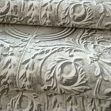 IR70610 Light gray gold metallic reflection distressed antique tile scrollwork wallpaper
