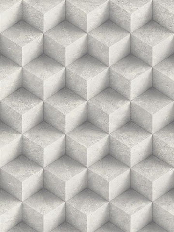 IR70808 Geometric 3D Concrete Diamonds Wallpaper