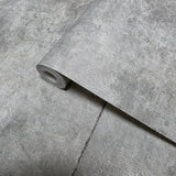 IR70908 Modern industrial Gray faux distressed concrete slabs panels loft wallpaper roll