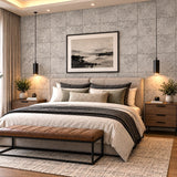 IR70908 Modern industrial Gray faux distressed concrete slabs panels loft wallpaper roll