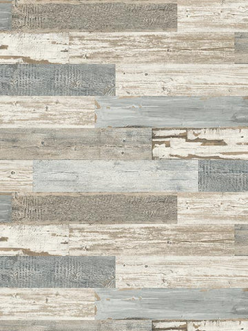 IR71502 Distressed Wood Tile Wallpaper