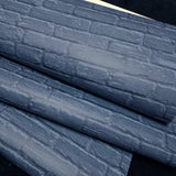 IR72002 Navy slate dark blue faux distressed rustic brick loft contemporary wallpaper 3D