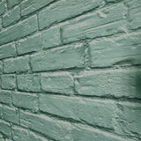 IR72004 Light Sage Green muted mint faux distressed rustic brick loft modern wallpaper