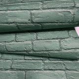 IR72004 Light Sage Green muted mint faux distressed rustic brick loft modern wallpaper