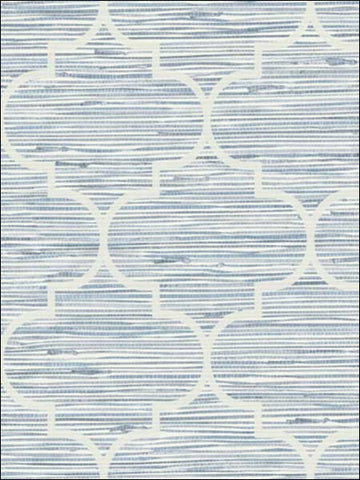 JB20802 Lattice on Grasscloth Blues and White Wallpaper