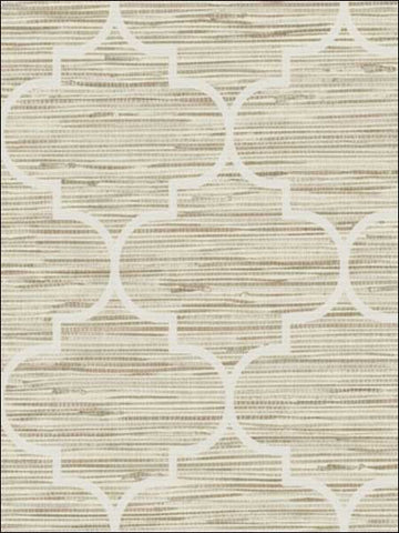 JB20807 Lattice on Grasscloth Neutrals Wallpaper