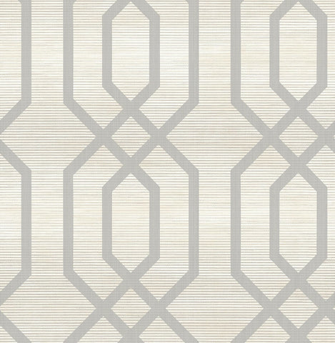 JC21200 Geo Frame on Grass Textile String Wallpaper