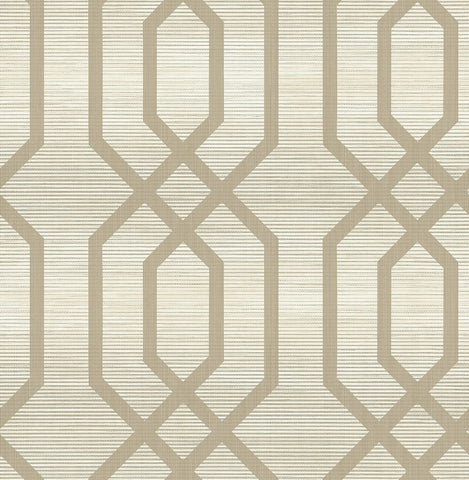 JC21208 Geo Frame on Grass Textile String Wallpaper