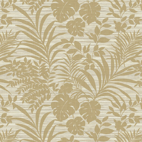 JC21405 Tropical Leaf Textile String Wallpaper 