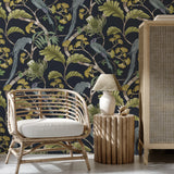 JMW1006.41 Living Branches Blue Animals Wallpaper