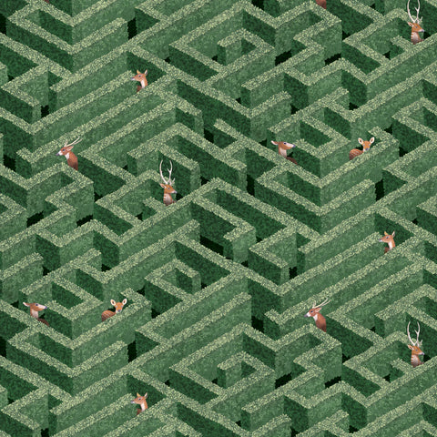 JMW1009.01 Labyrinth With Deer Wallpaper
