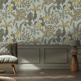 JMW1012.01 Woodland Floor Turquoise Wallpaper 