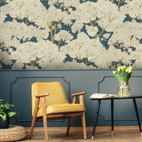 JMW1014.01.0 Stockend Woods Navy Ochre Kravet Couture Wallpaper 