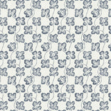 JMW1024.41 Cabbage Check Wp Blue Botanical Wallpaper