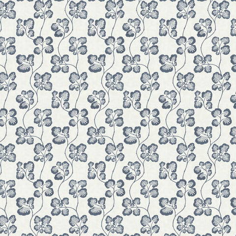 JMW1024.41 Cabbage Check Wp Blue Botanical Wallpaper