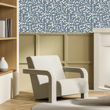 JMW1025.41 Frond Ogee Blue Lattice Wallpaper 