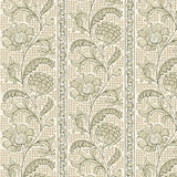 JMW1028.11 Floral Check Green Botanical Wallpaper