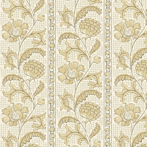 JMW1028.31 Floral Check Beige Botanical Wallpaper