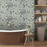 JMW1030.21 Octopoda Grand Green Novelty Wallpaper 