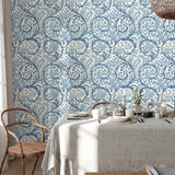 JMW1031.31 Butterrow Blue Botanical Wallpaper 
