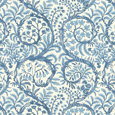 JMW1031.31 Butterrow Blue Botanical Wallpaper 