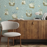 JMW1033.01 Ships Blue Novelty Wallpaper  
