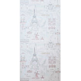 KJ50201 Pastel purple pink mint gray Eiffel Tower Paris landmarks kids room Wallpaper 3D
