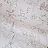 KJ50201 Pastel purple pink mint gray Eiffel Tower Paris landmarks kids room Wallpaper 3D
