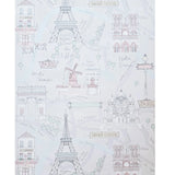 KJ50201 Pastel purple pink mint gray Eiffel Tower Paris landmarks kids room Wallpaper 3D
