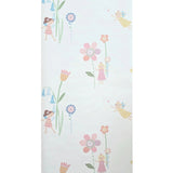 KJ50402 Playful whimsical flowers fairy theme nursery pastel colored off white wallpaper
