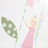KJ50402 Playful whimsical flowers fairy theme nursery pastel colored off white wallpaper