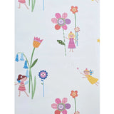 KJ50409 Playful whimsical flowers fairy theme nursery multicolor off white wallpaper 3D
