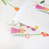 KJ50409 Playful whimsical flowers fairy theme nursery multicolor off white wallpaper 3D