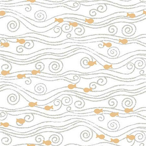 KJ50800 Orange Grey Sparkle Fish Wallpaper