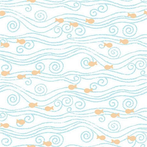 KJ50802 Blue Orange Sparkle Fish Wallpaper