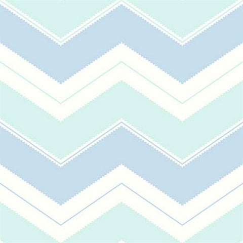 KJ51202 Sky Blue Baby Blue Zig Zag Chevron Wallpaper