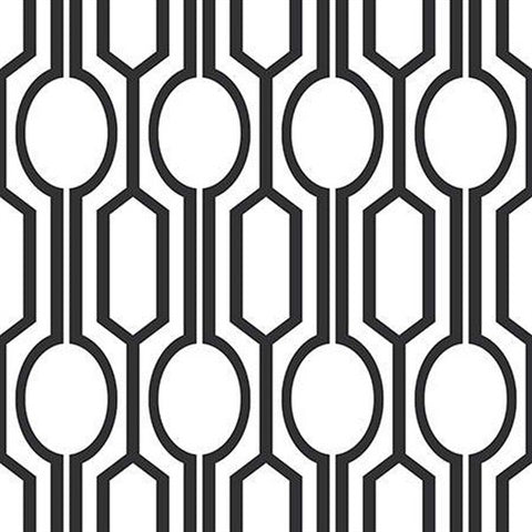 KJ51420 Black White Hopscotch Wallpaper