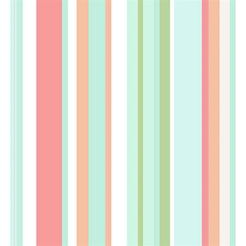 KJ51601 Pink Blue Green Walk the Line Wallpaper