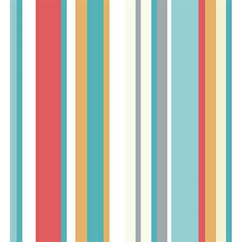 KJ51602 Pink Orange Blue Walk the Line Wallpaper