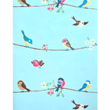 KJ52212 Birds perched on thin kids nursery brown yellow pink green light blue wallpaper