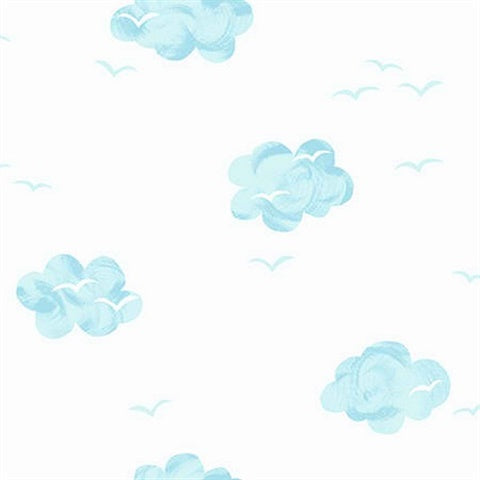 KJ52402 Blue Puffy Sky Dreamy Clouds Wallpaper