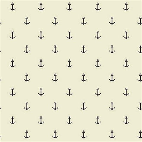 KJ53400 Black & White Anchors Away Wallpaper