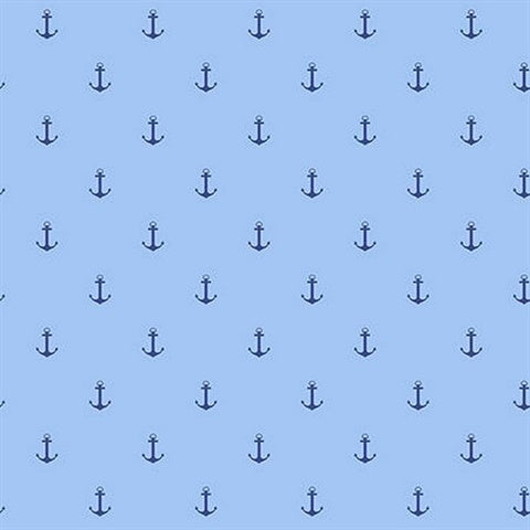 KJ53402 Blue Anchors Away Wallpaper