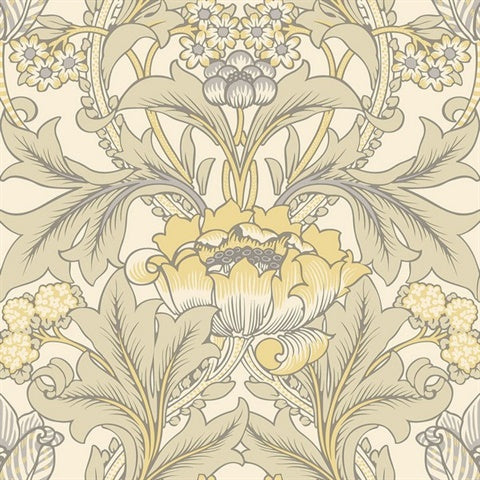 KT20508 Acanthus Floral Vine Butterscotch Wallpaper