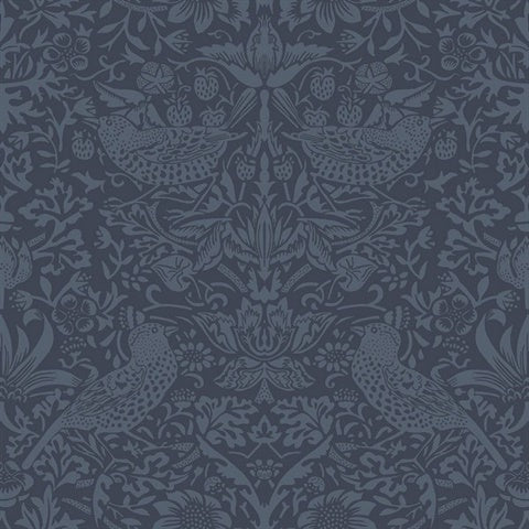 KT20702 Tonal Aves Garden Denim Wallpaper